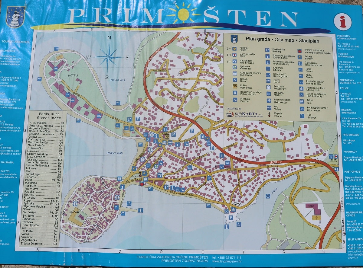 Turistická mapa - Primošten